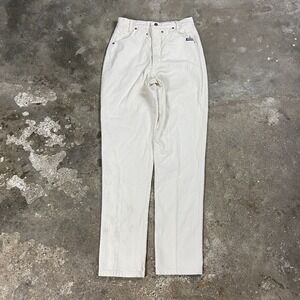 Vintage 70s Rough Rider Circle T Jeans Women's Size 8 White Denim High Rise